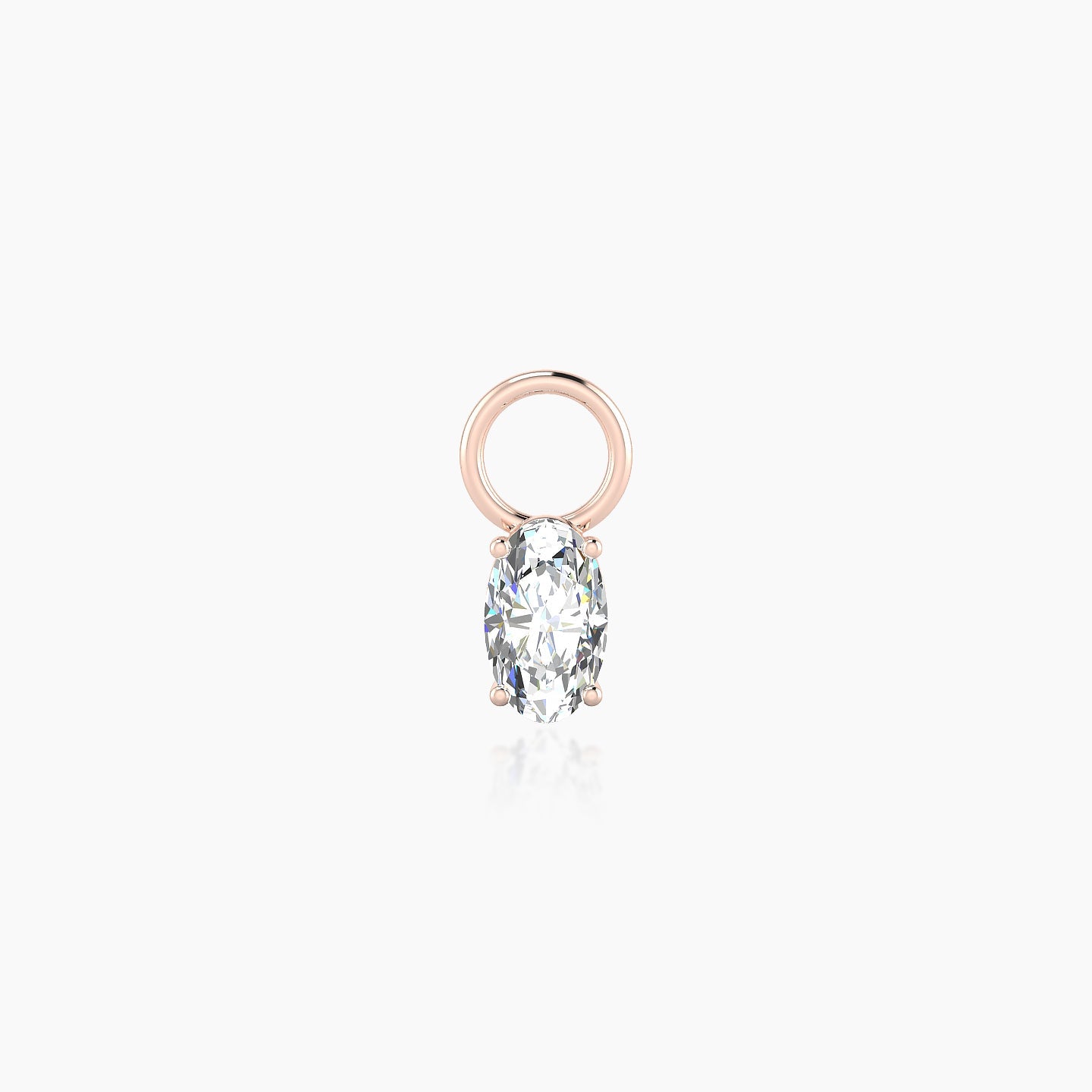 Nut | 18k Rose Gold 5 mm Oval Diamond Charm