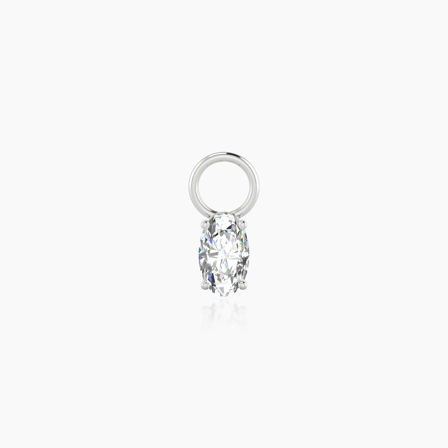 Nut | 18k White Gold 5 mm Oval Diamond Charm