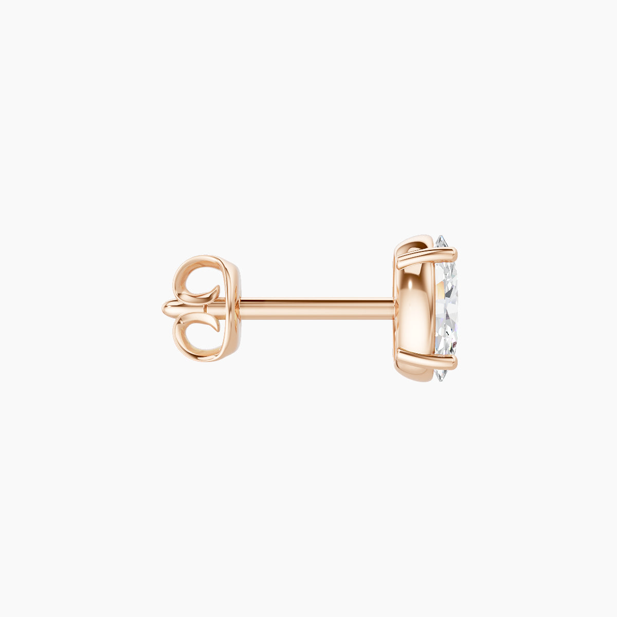 Nut | 18k Rose Gold 5 mm Oval Diamond Earring