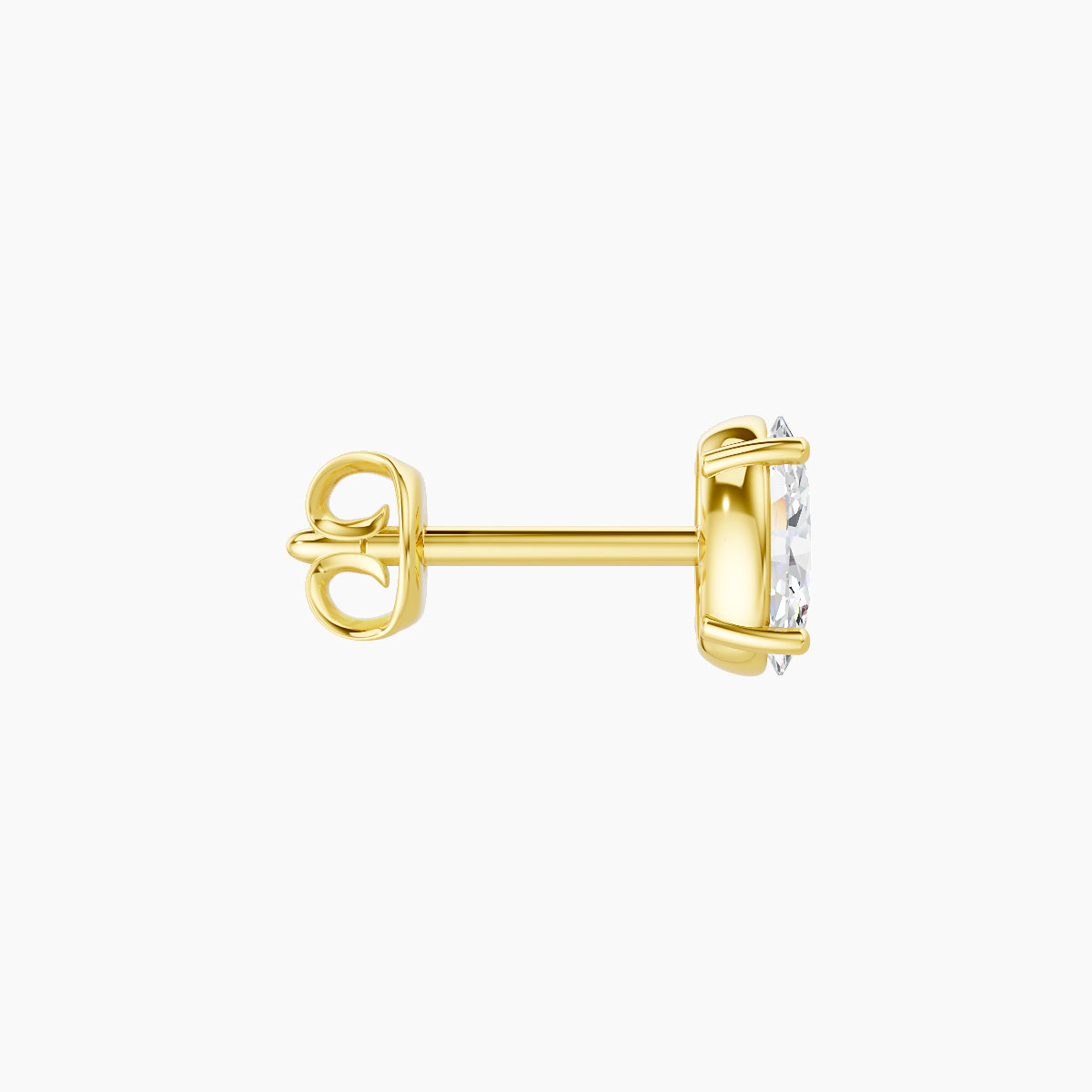 Nut | 18k Yellow Gold 5 mm Oval Diamond Earring