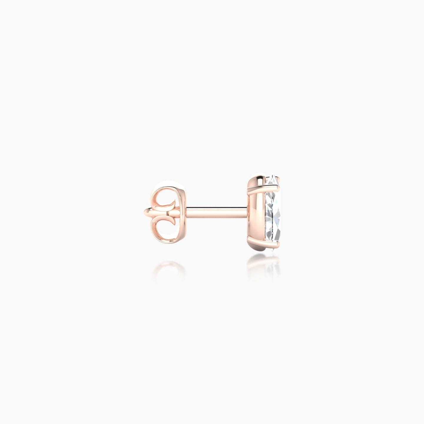 Nut | 18k Rose Gold 5 mm Oval Diamond Earring