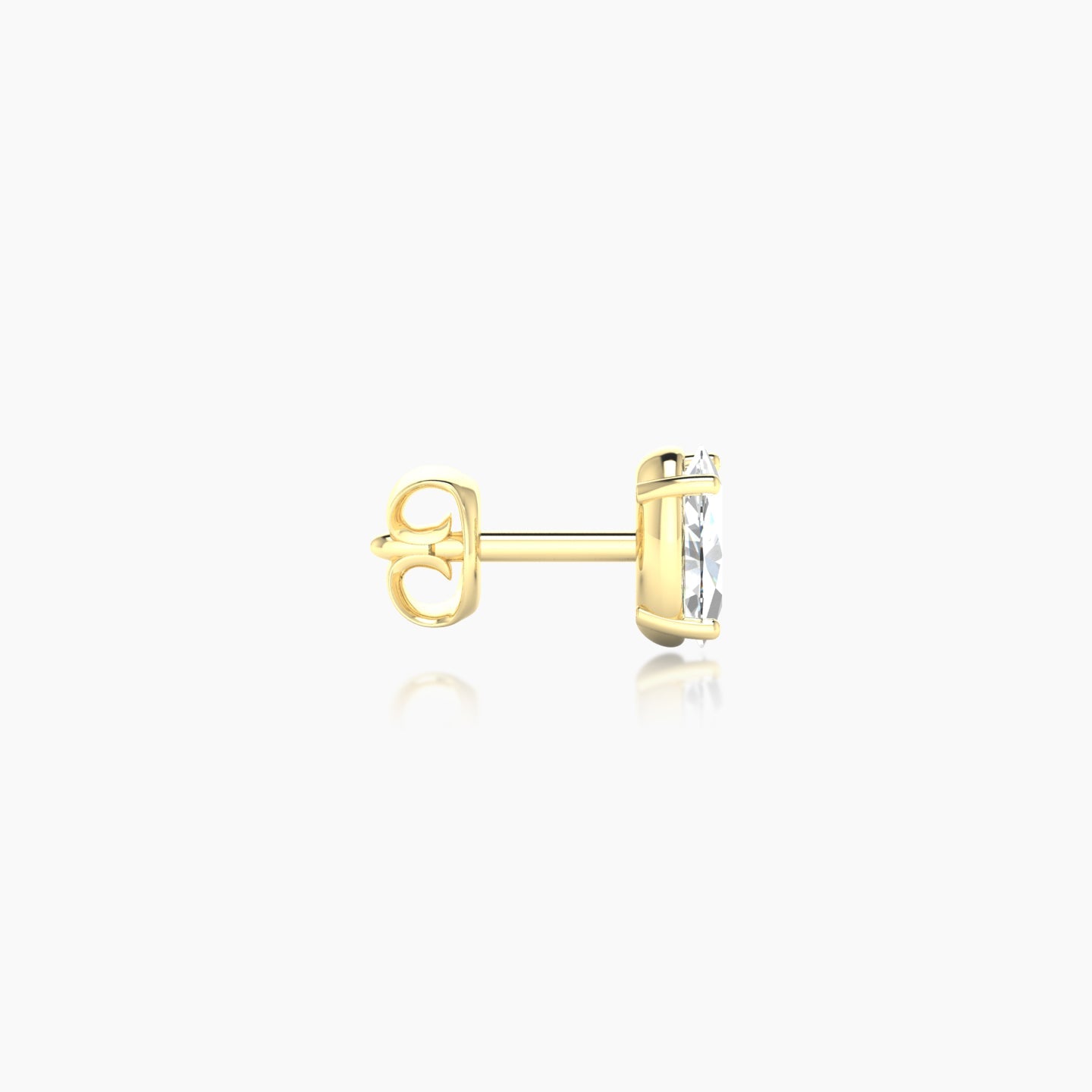 Nut | 18k Yellow Gold 5 mm Oval Diamond Earring