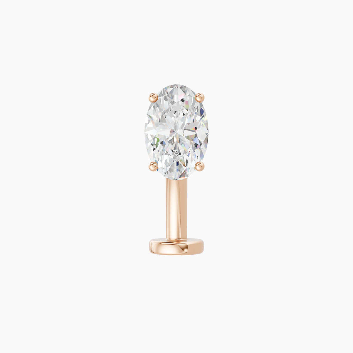 Nut | 18k Rose Gold 6 mm 10 mm Oval Diamond Floating Navel Piercing