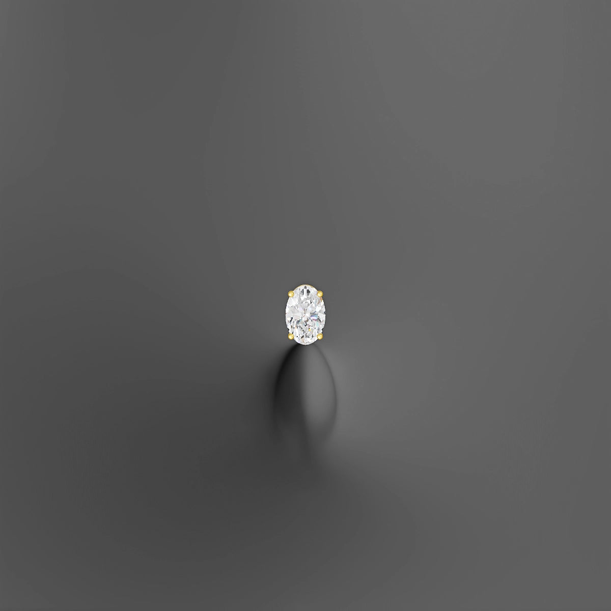 Nut | 18k Yellow Gold 6 mm 10 mm Oval Diamond Floating Navel Piercing
