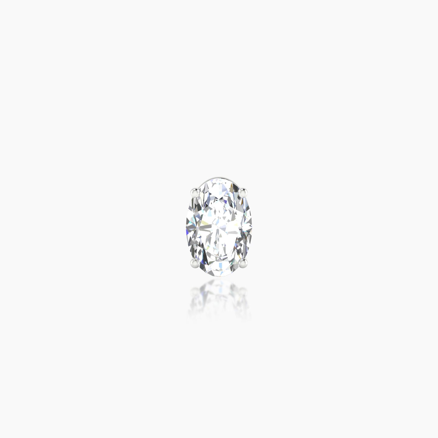 Nut | 18k White Gold 6 mm 5 mm Oval Diamond Nose Piercing