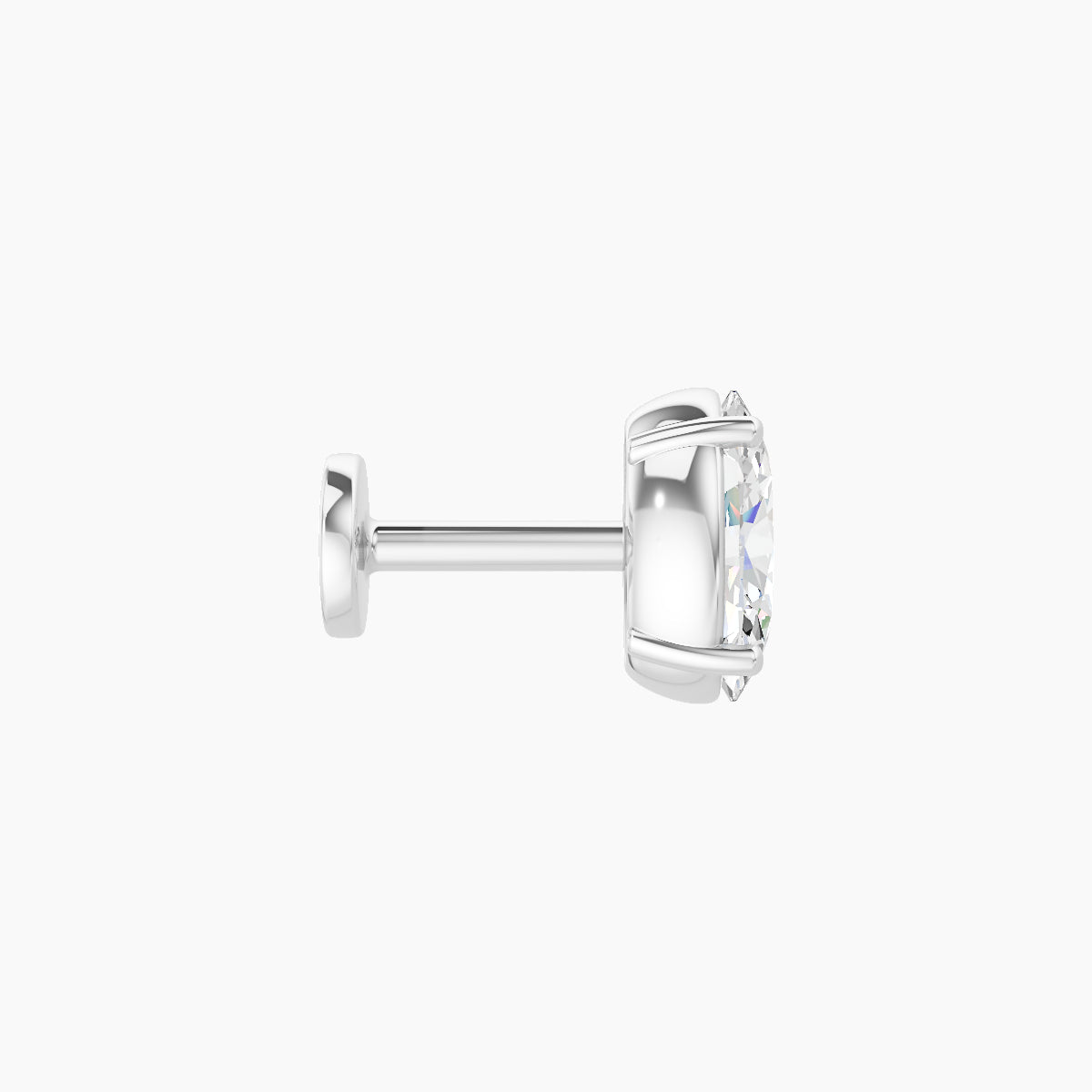 Nut | 18k White Gold 6 mm 5 mm Oval Diamond Piercing