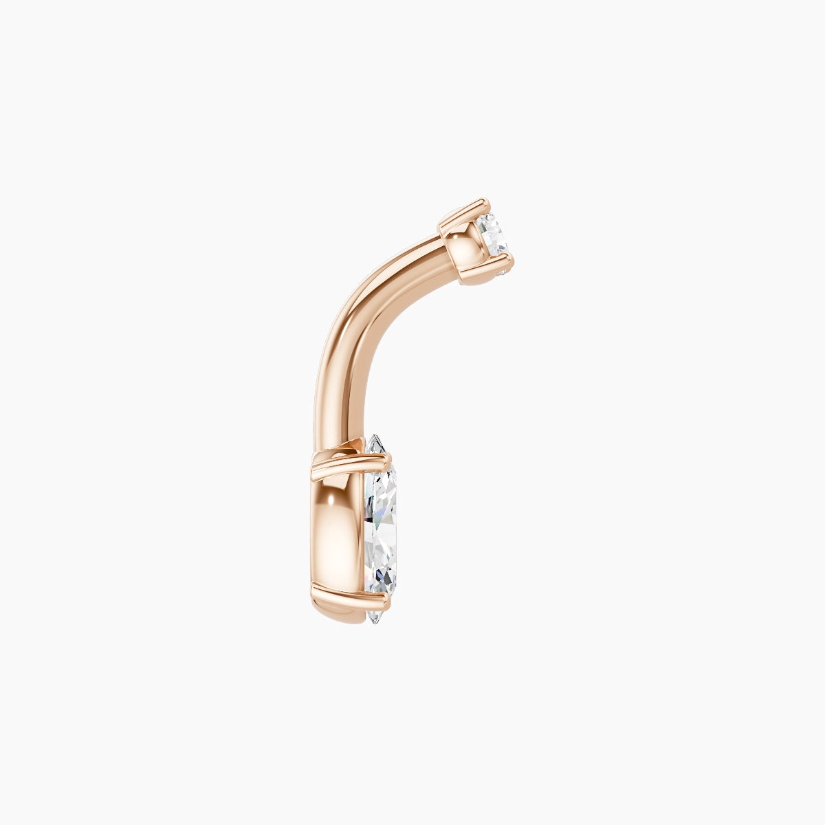 Nut | 18k Rose Gold 6 mm 6 mm Oval Diamond Belly Piercing
