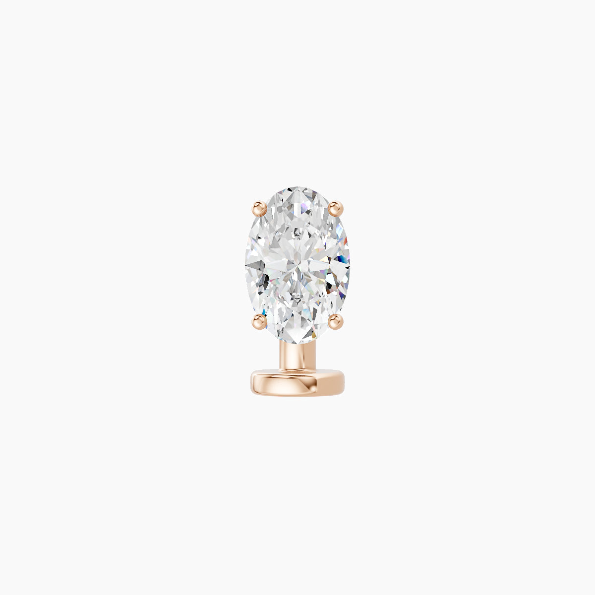 Nut | 18k Rose Gold 6 mm 6 mm Oval Diamond Floating Navel Piercing
