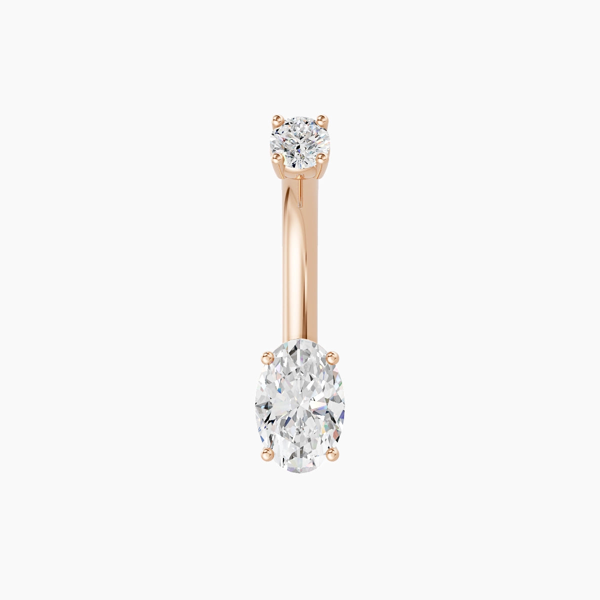 Nut | 18k Rose Gold 6 mm 8 mm Oval Diamond Belly Piercing