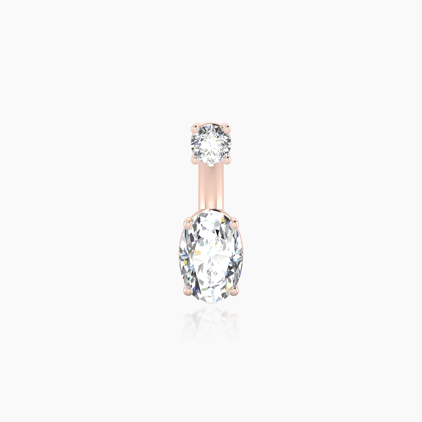 Nut | 18k Rose Gold 8 mm 6 mm Oval Diamond Navel Piercing