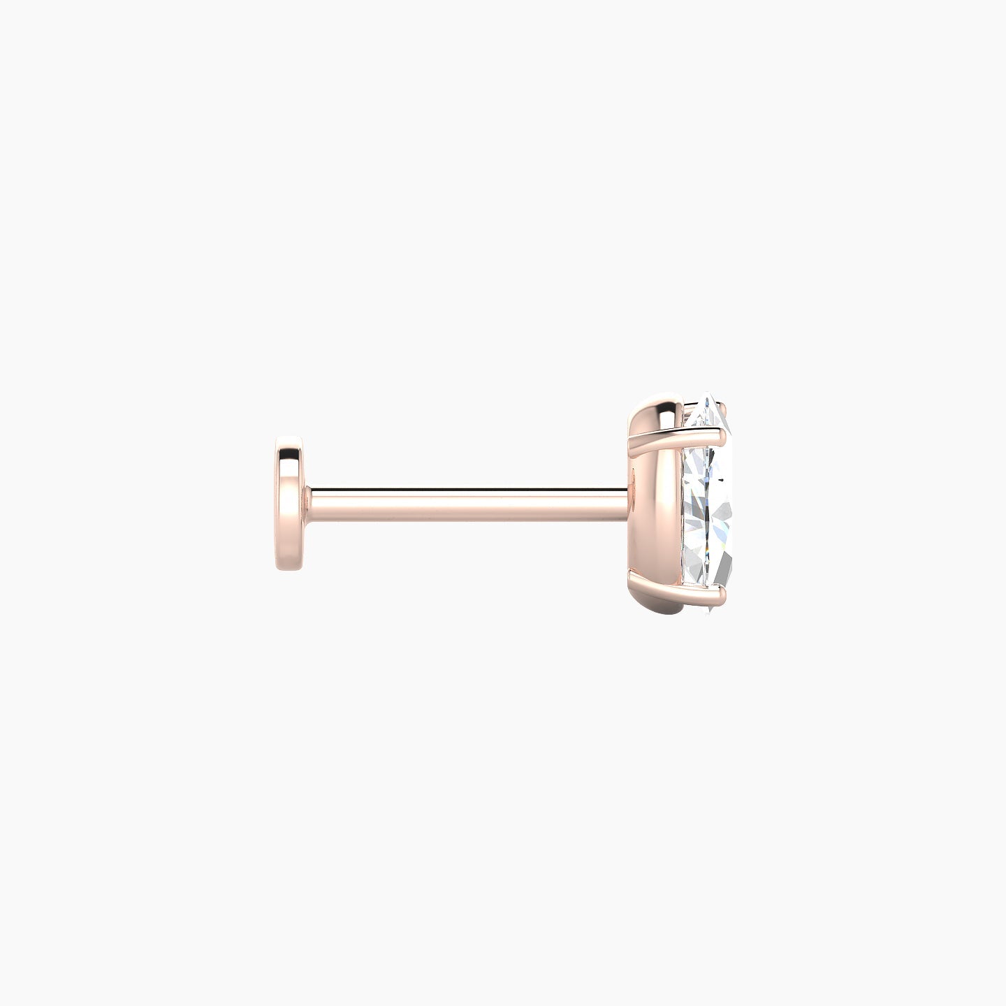 Nut | 18k Rose Gold 6 mm 8 mm Oval Diamond Nose Piercing