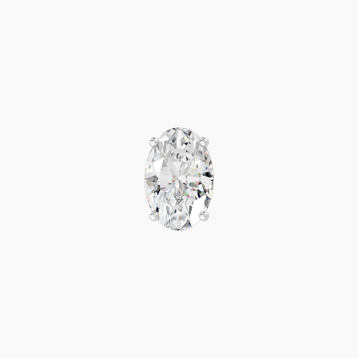 Nut | 18k White Gold 6 mm 8 mm Oval Diamond Piercing