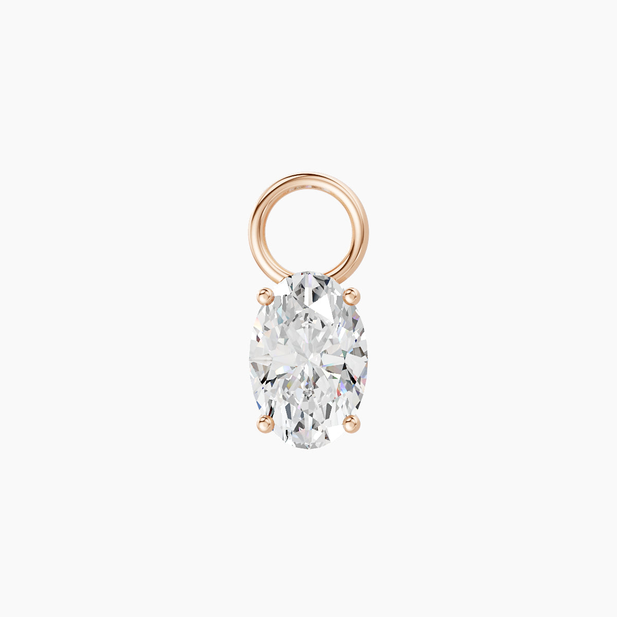Nut | 18k Rose Gold 6 mm Oval Diamond Charm