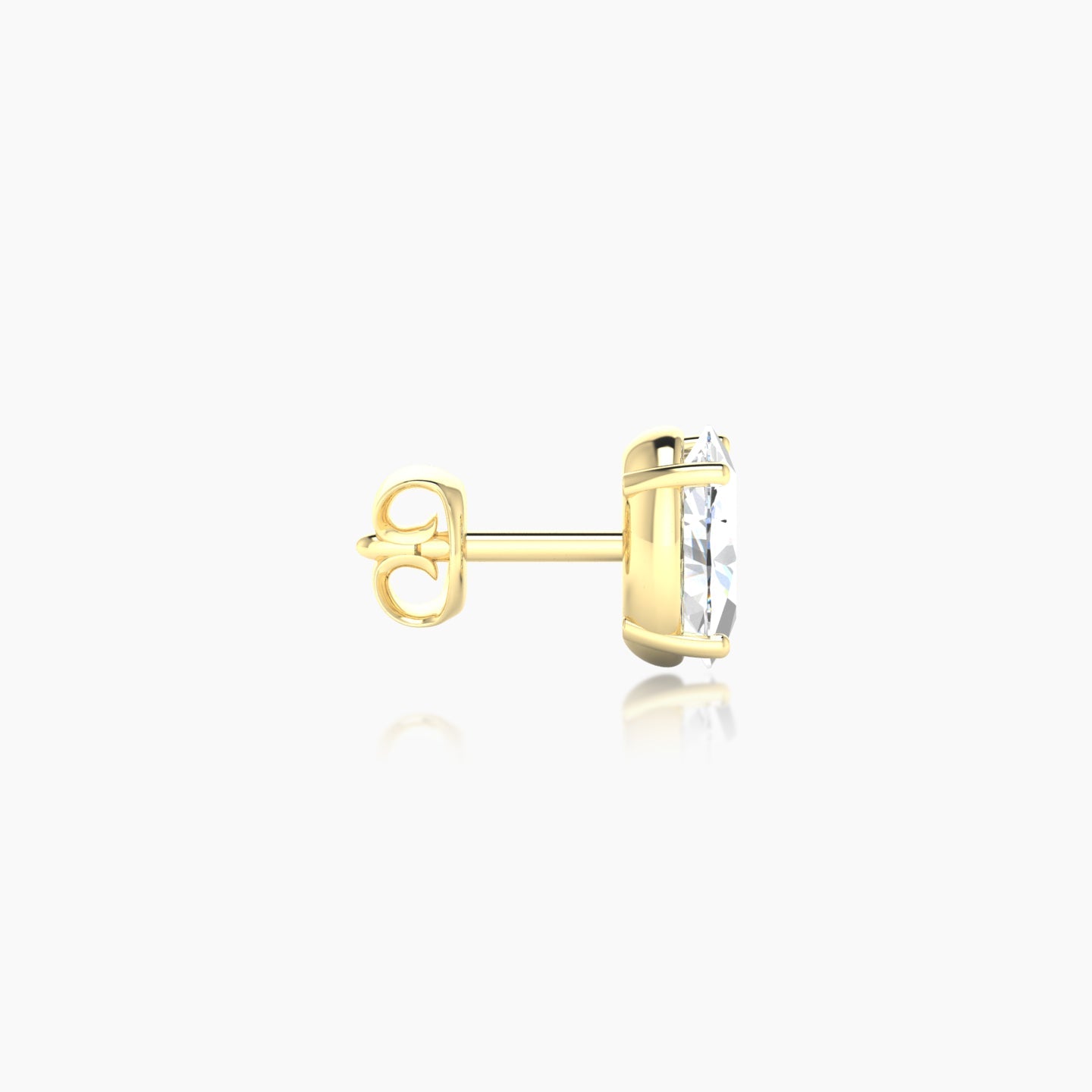 Nut | 18k Yellow Gold 6 mm Oval Diamond Earring
