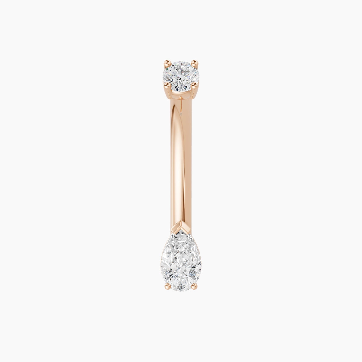 Nut | 18k Rose Gold 5.5 mm 10 mm Pear Diamond Belly Piercing