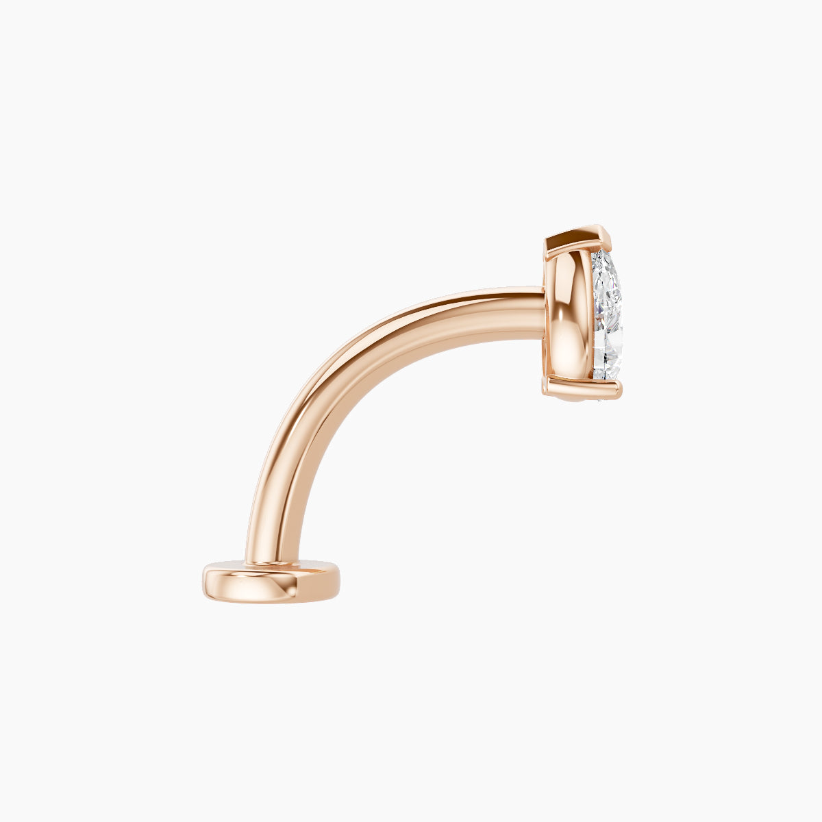 Nut | 18k Rose Gold 5.5 mm 10 mm Pear Diamond Floating Navel Piercing