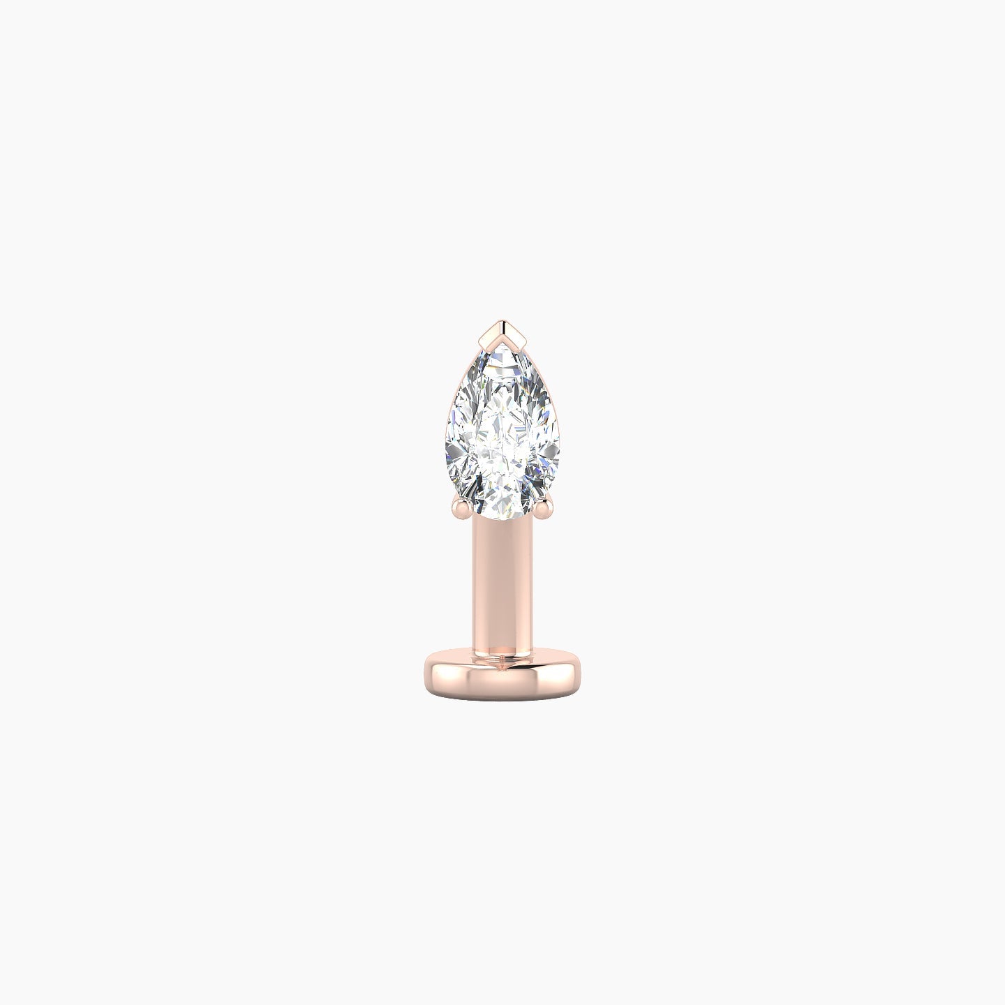 Nut | 18k Rose Gold 5.5 mm 10 mm Pear Diamond Floating Navel Piercing