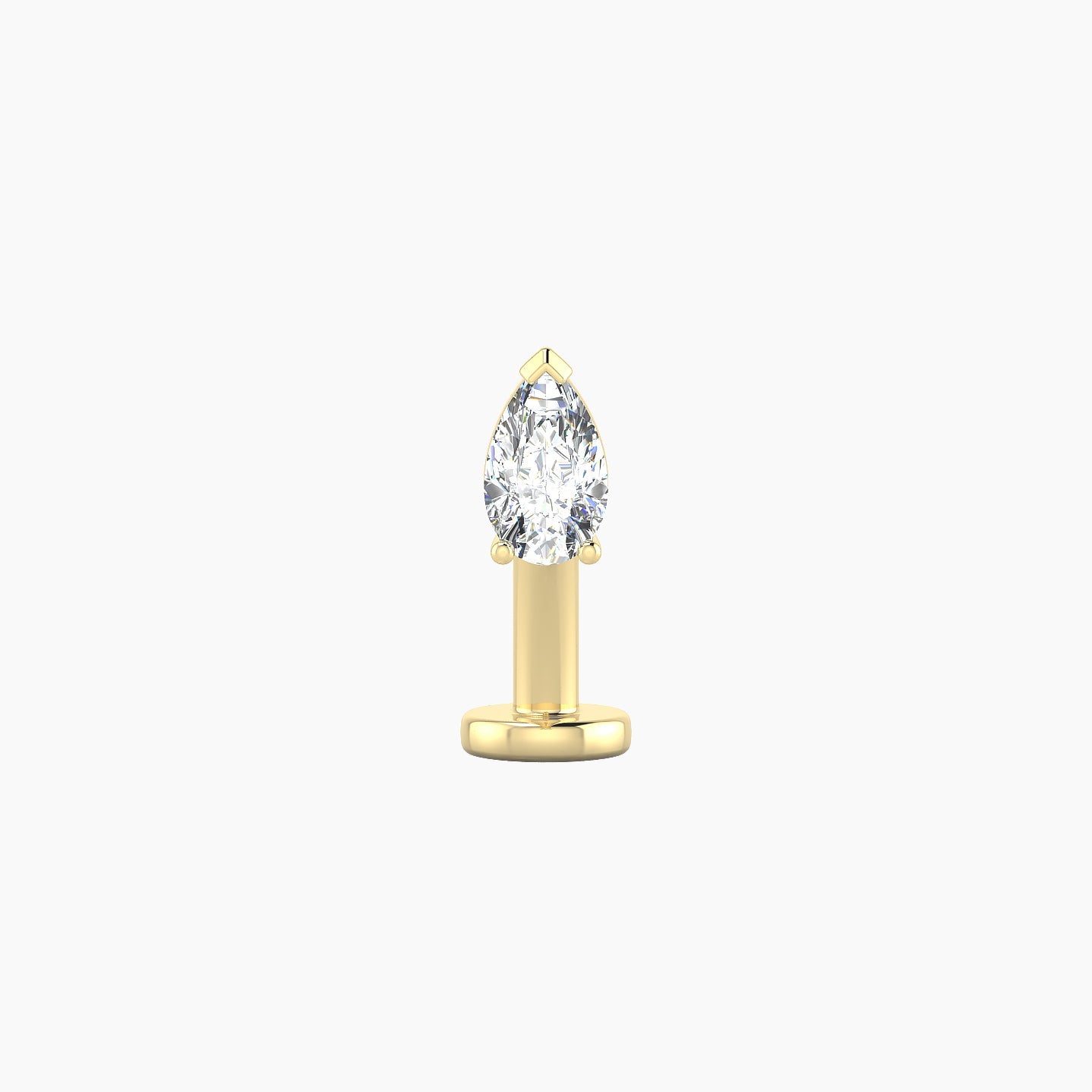 Nut | 18k Yellow Gold 5.5 mm 10 mm Pear Diamond Floating Navel Piercing