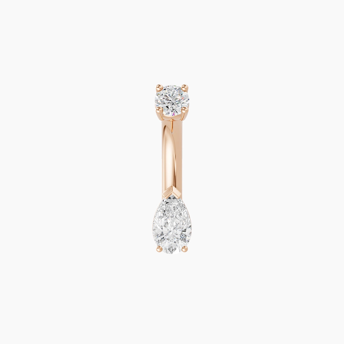 Nut | 18k Rose Gold 5.5 mm 6 mm Pear Diamond Belly Piercing