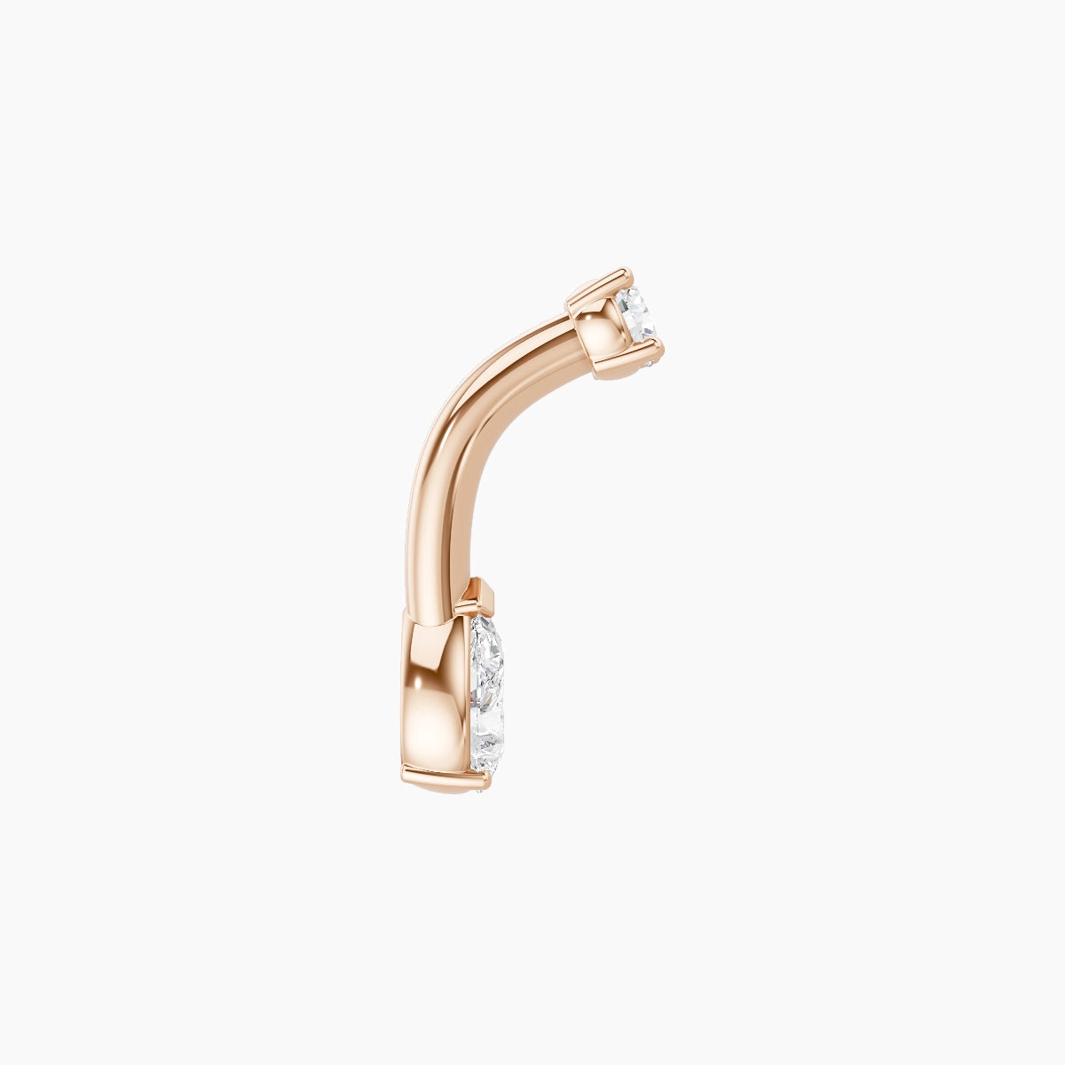 Nut | 18k Rose Gold 5.5 mm 6 mm Pear Diamond Belly Piercing