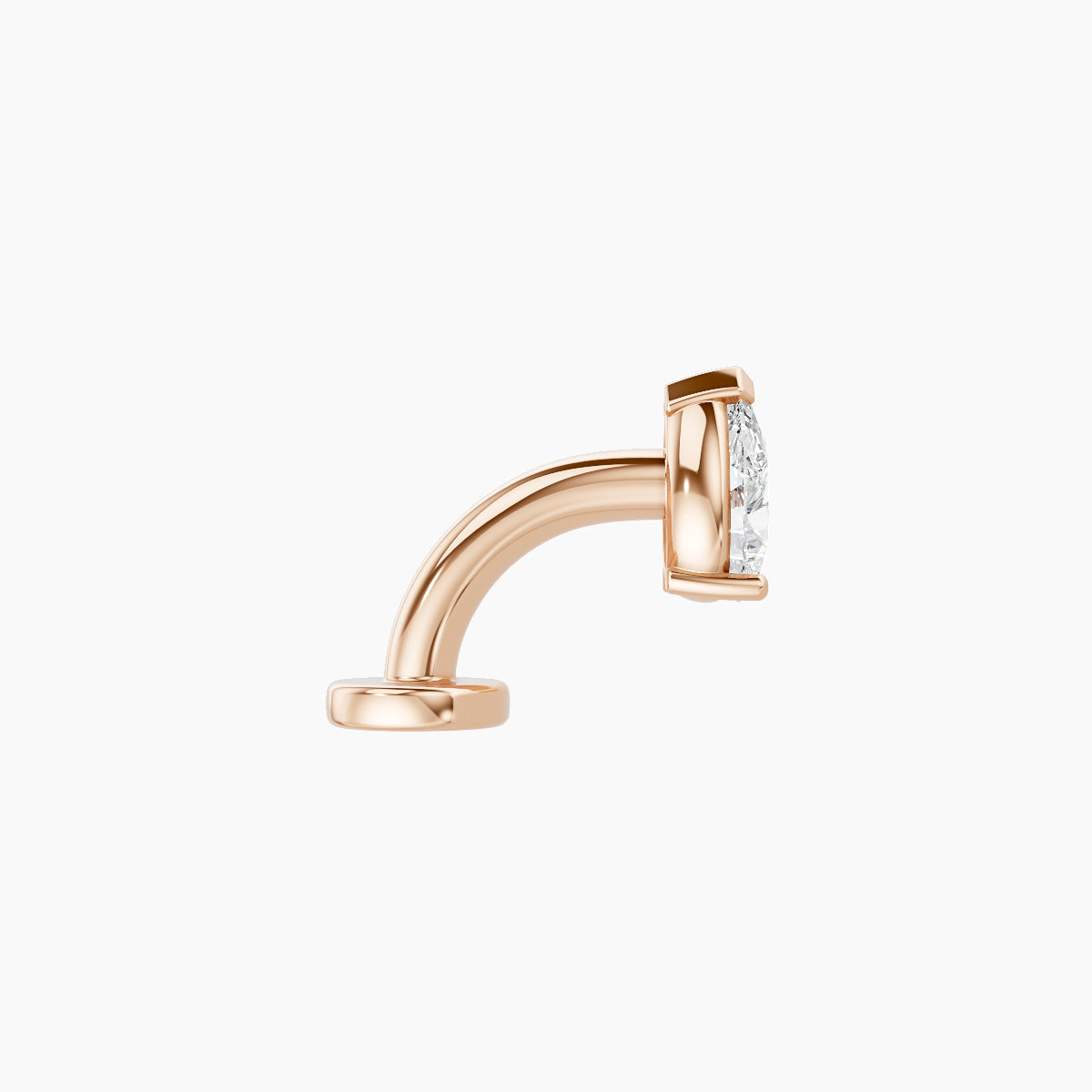 Nut | 18k Rose Gold 5.5 mm 6 mm Pear Diamond Floating Navel Piercing
