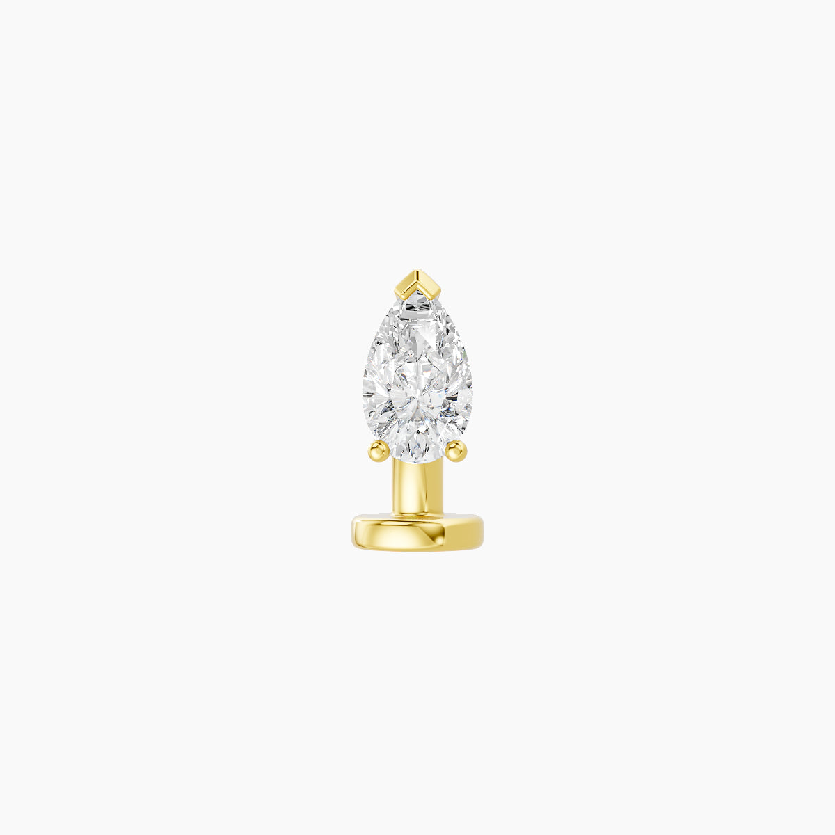 Nut | 18k Yellow Gold 5.5 mm 6 mm Pear Diamond Floating Navel Piercing
