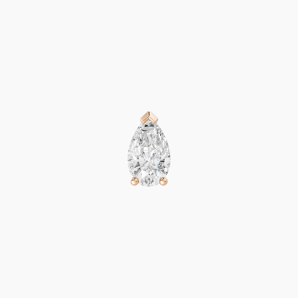 Nut | 18k Rose Gold 5.5 mm 6.5 mm Pear Diamond Nose Piercing
