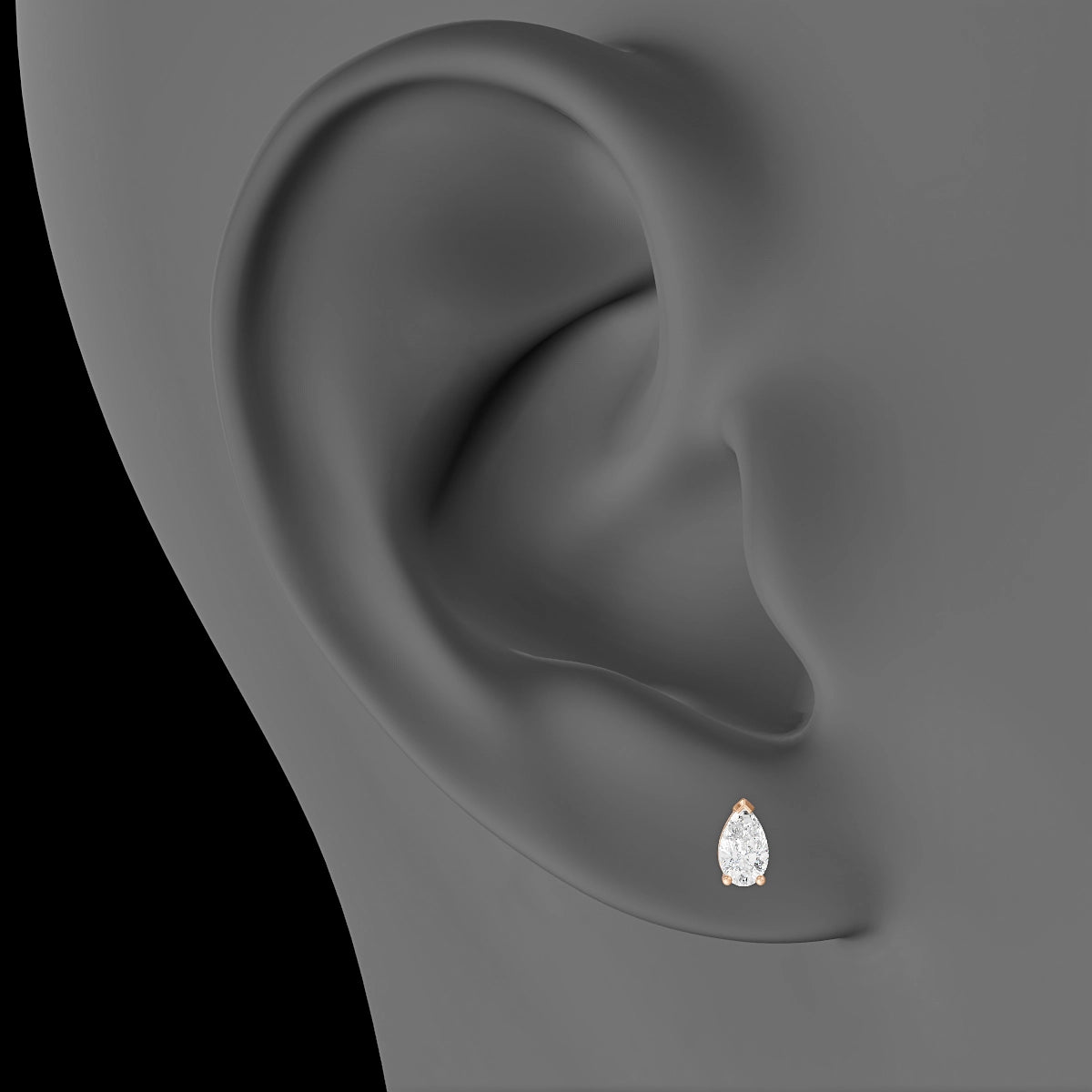 Nut | 18k Rose Gold 5.5 mm 6.5 mm Pear Diamond Piercing