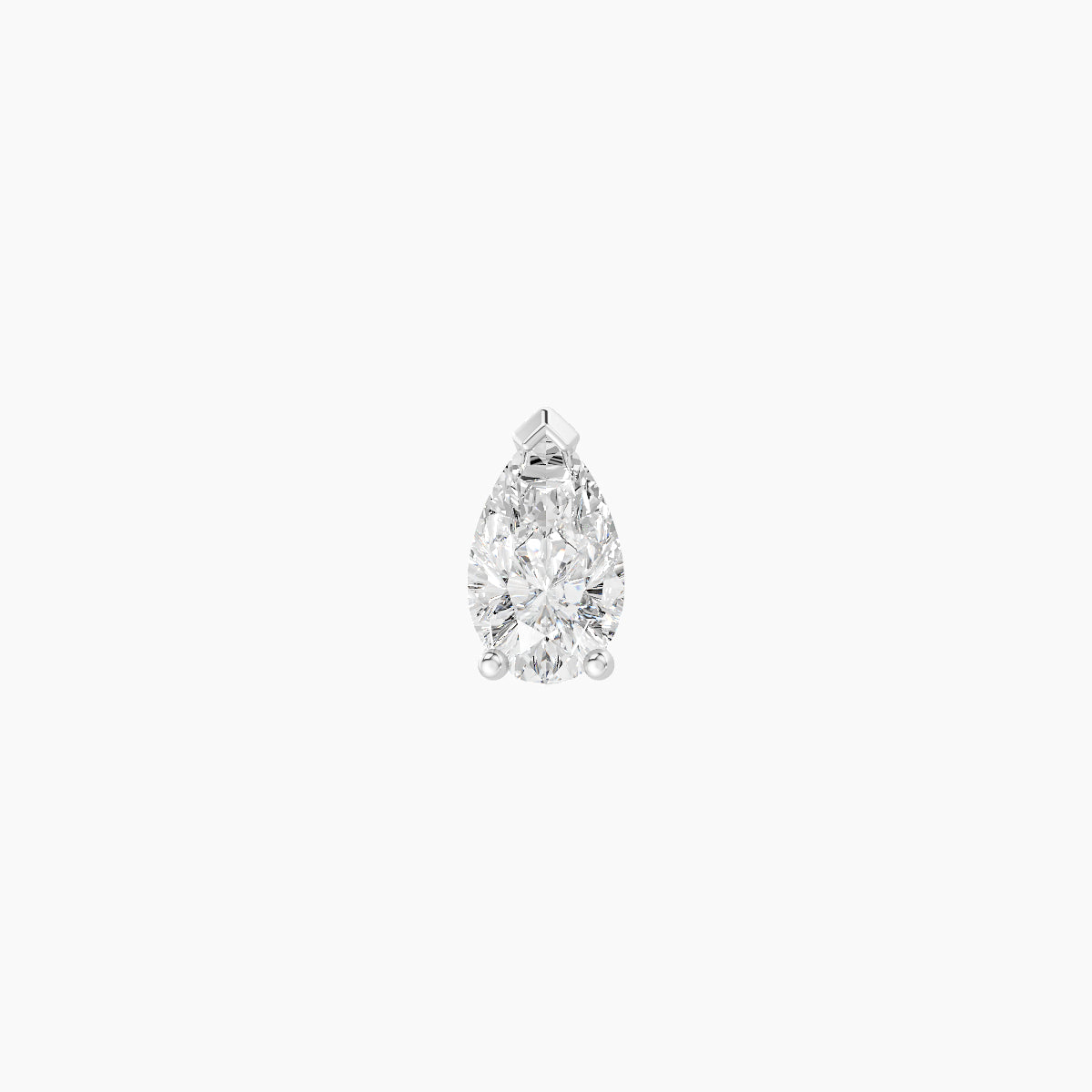Nut | 18k White Gold 5.5 mm 6.5 mm Pear Diamond Piercing