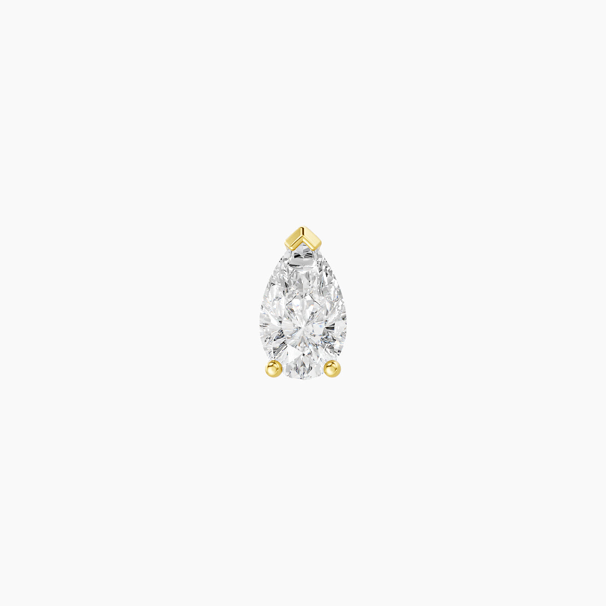Nut | 18k Yellow Gold 5.5 mm 6.5 mm Pear Diamond Piercing