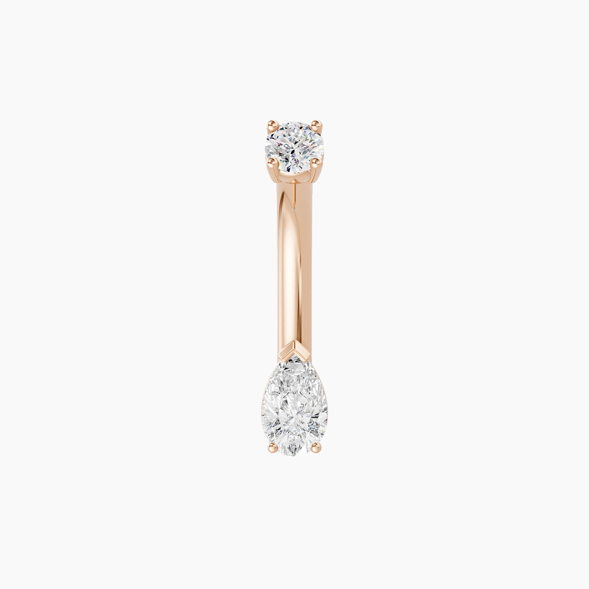 Nut | 18k Rose Gold 5.5 mm 8 mm Pear Diamond Belly Piercing