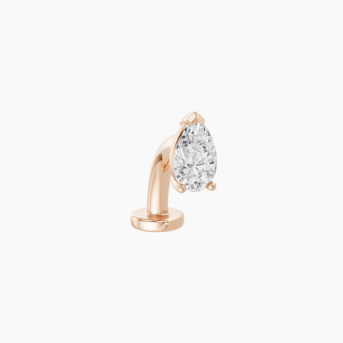 Nut | 18k Rose Gold 5.5 mm 8 mm Pear Diamond Floating Navel Piercing