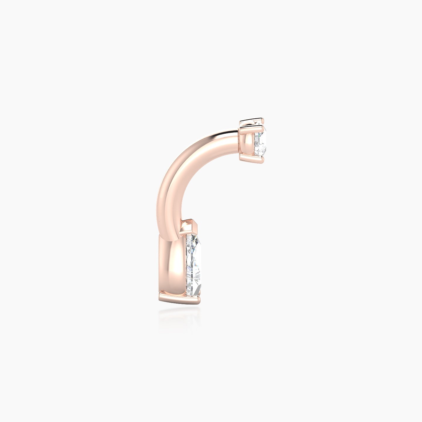 Nut | 18k Rose Gold 8 mm 5.5 mm Pear Diamond Navel Piercing