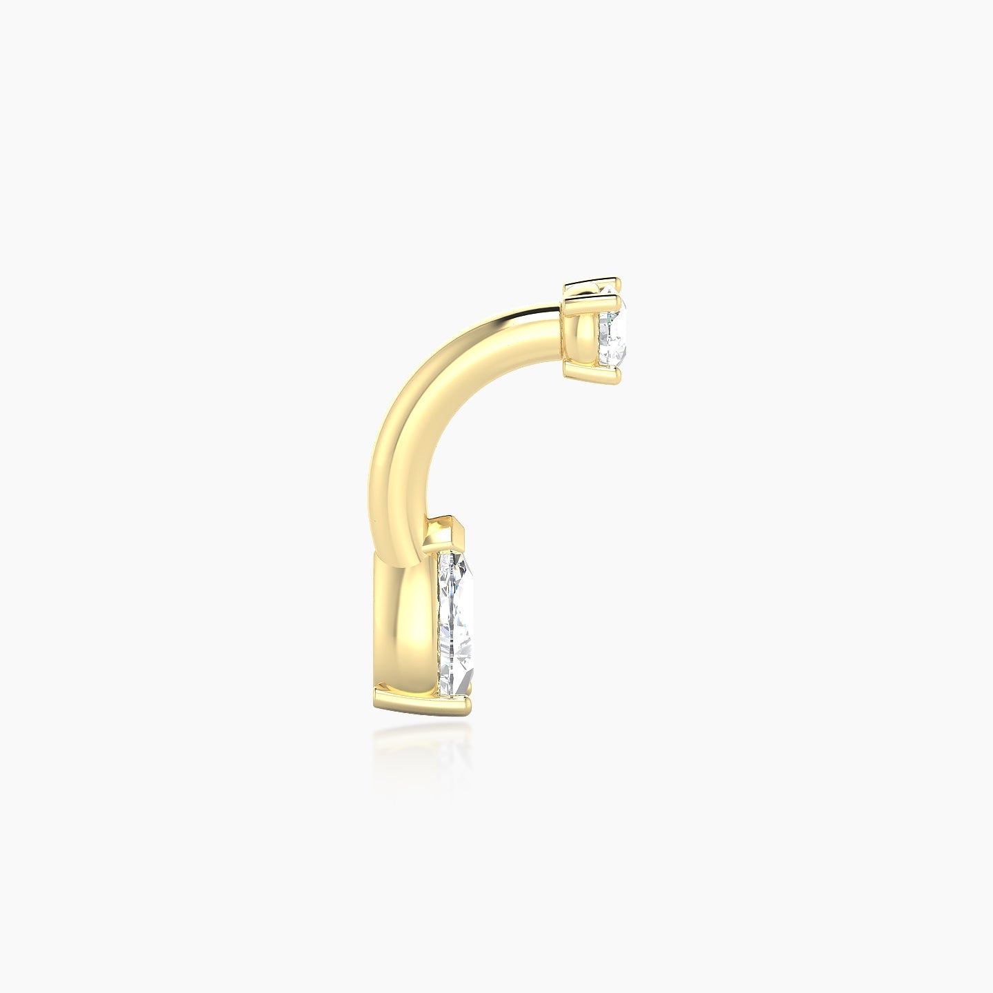 Nut | 18k Yellow Gold 8 mm 5.5 mm Pear Diamond Navel Piercing