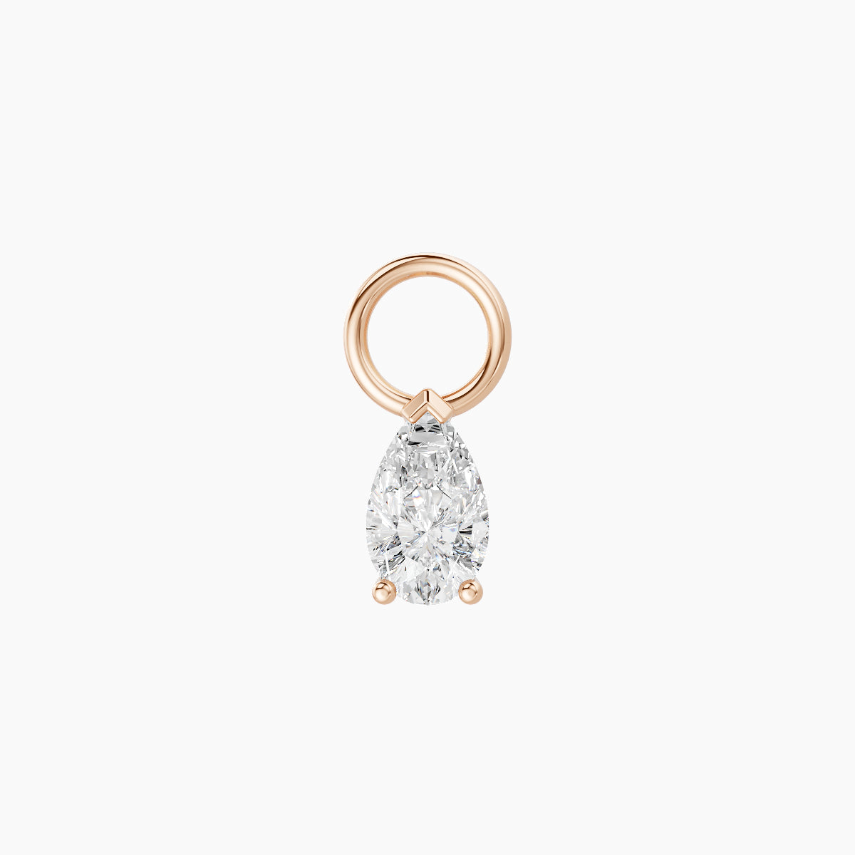Nut | 18k Rose Gold 5.5 mm Pear Diamond Charm