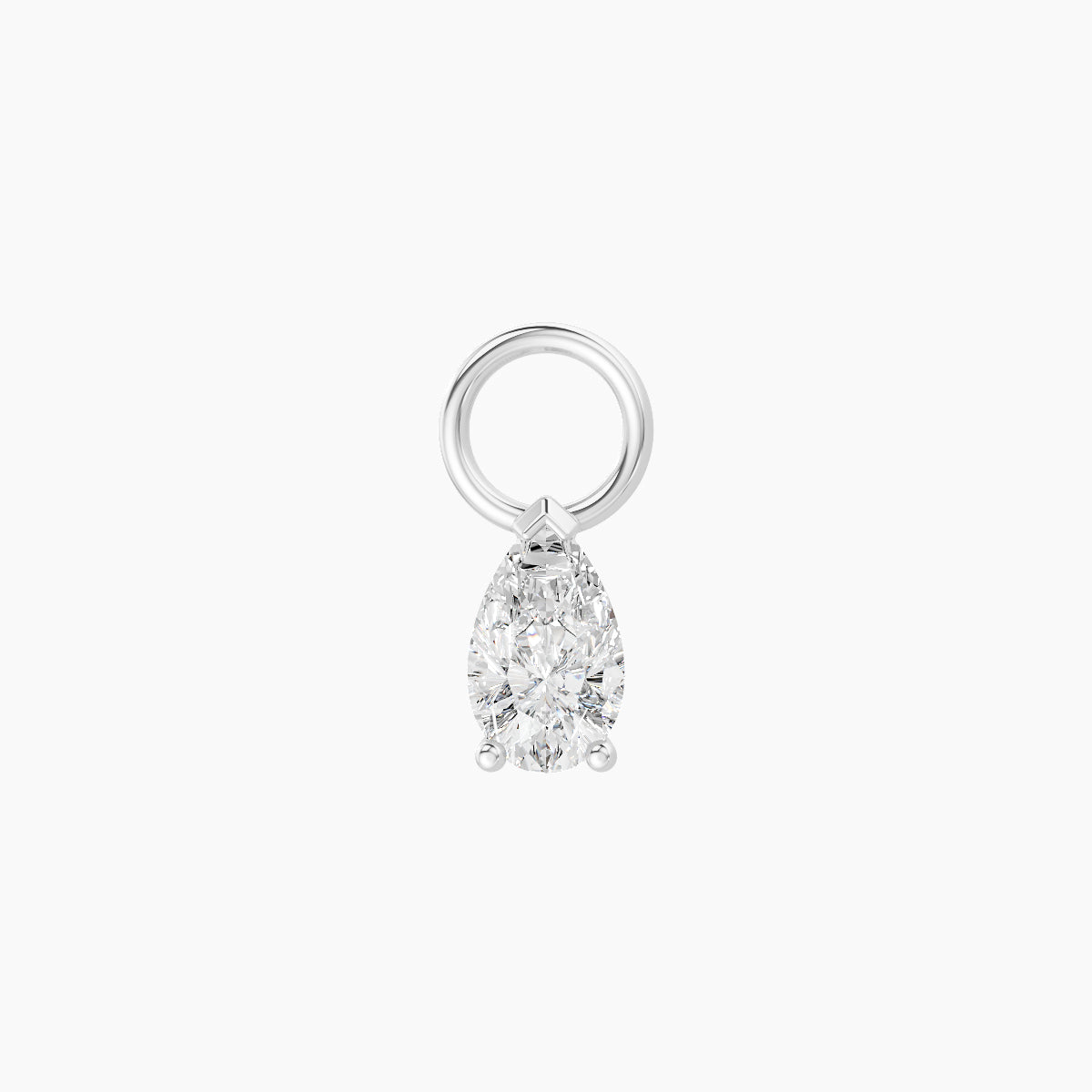 Nut | 18k White Gold 5.5 mm Pear Diamond Charm
