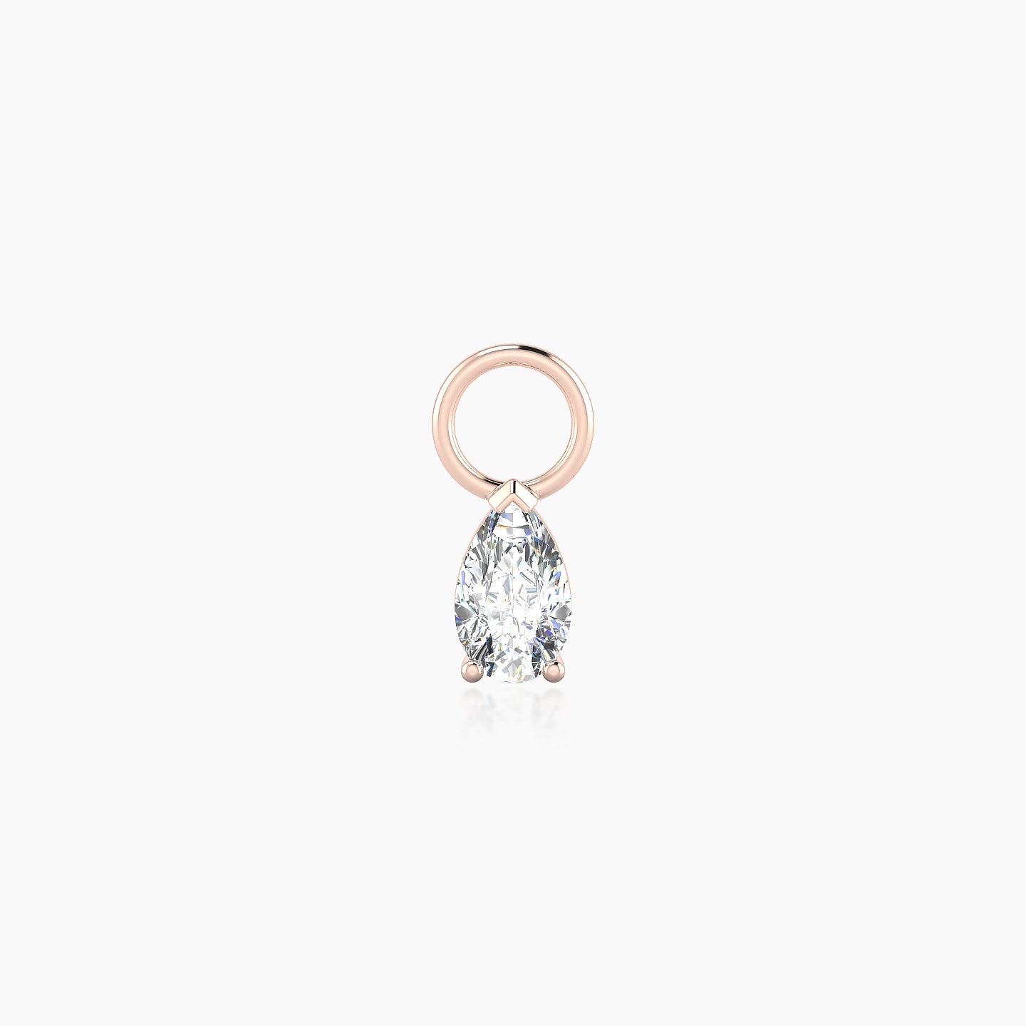 Nut | 18k Rose Gold 5.5 mm Pear Diamond Charm