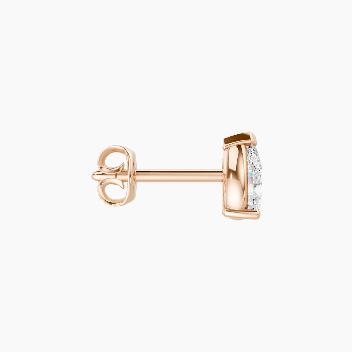 Nut | 18k Rose Gold 5.5 mm Pear Diamond Earring