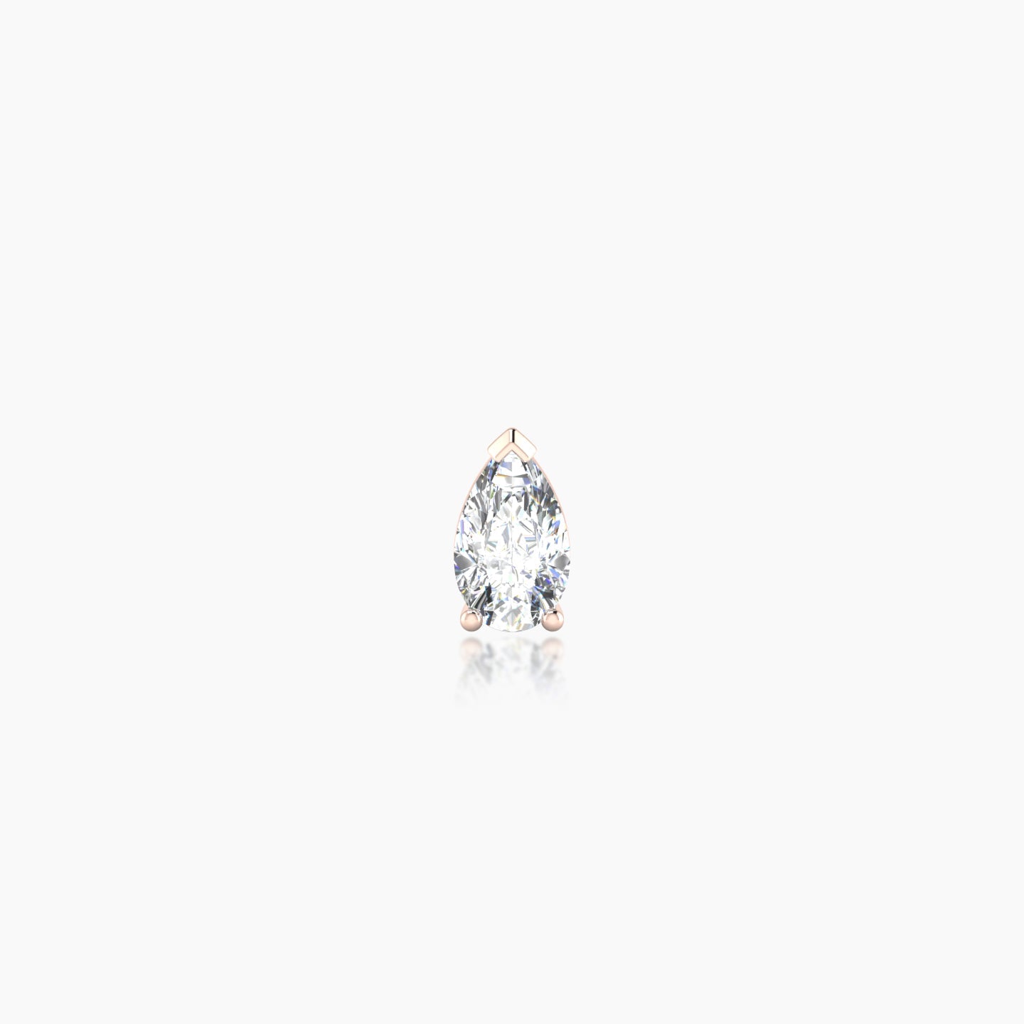 Nut | 18k Rose Gold 5.5 mm Pear Diamond Earring