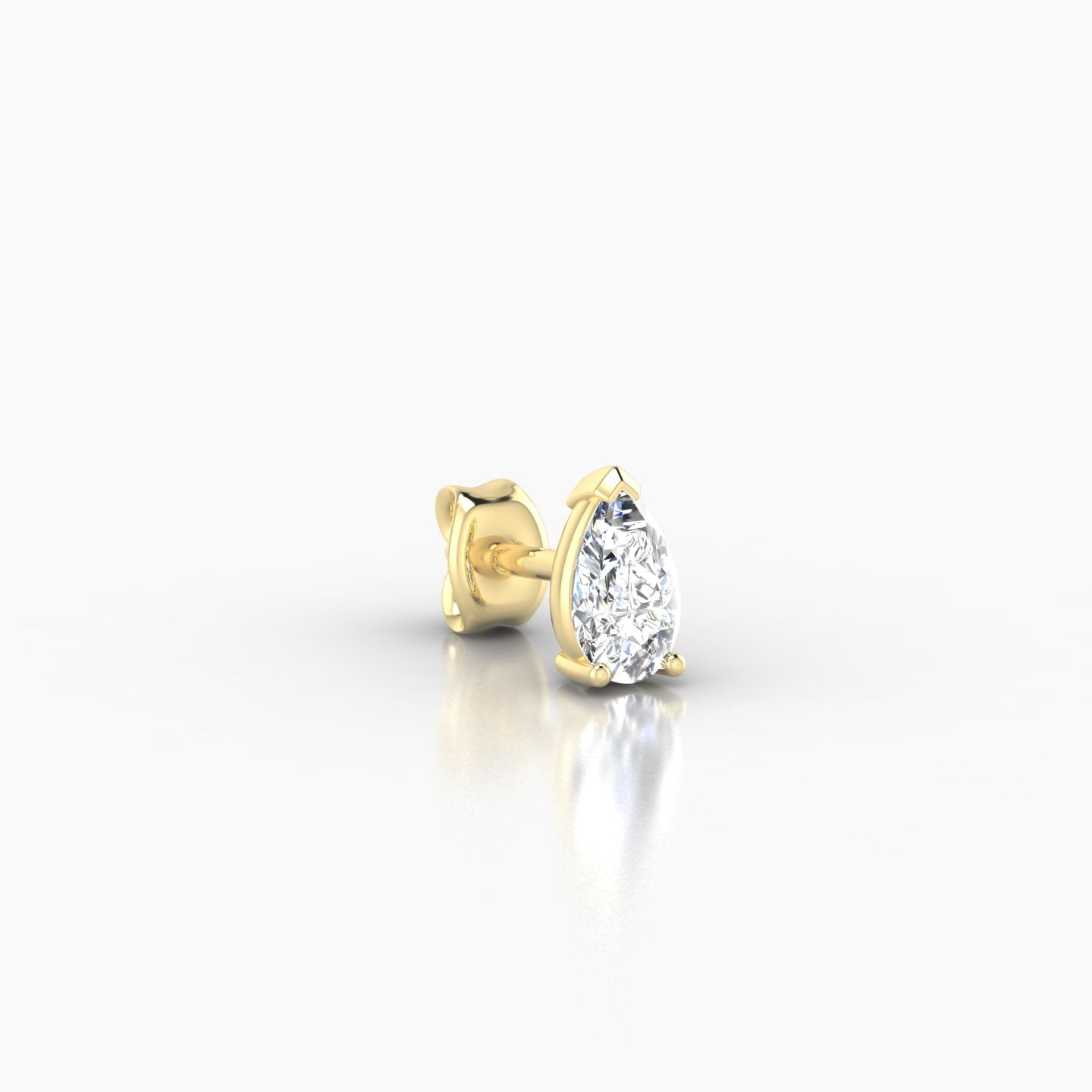 Nut | 18k Yellow Gold 5.5 mm Pear Diamond Earring