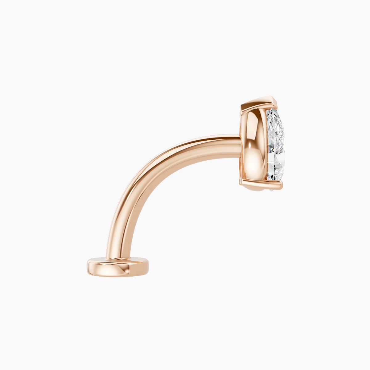 Nut | 18k Rose Gold 6.5 mm 10 mm Pear Diamond Floating Navel Piercing