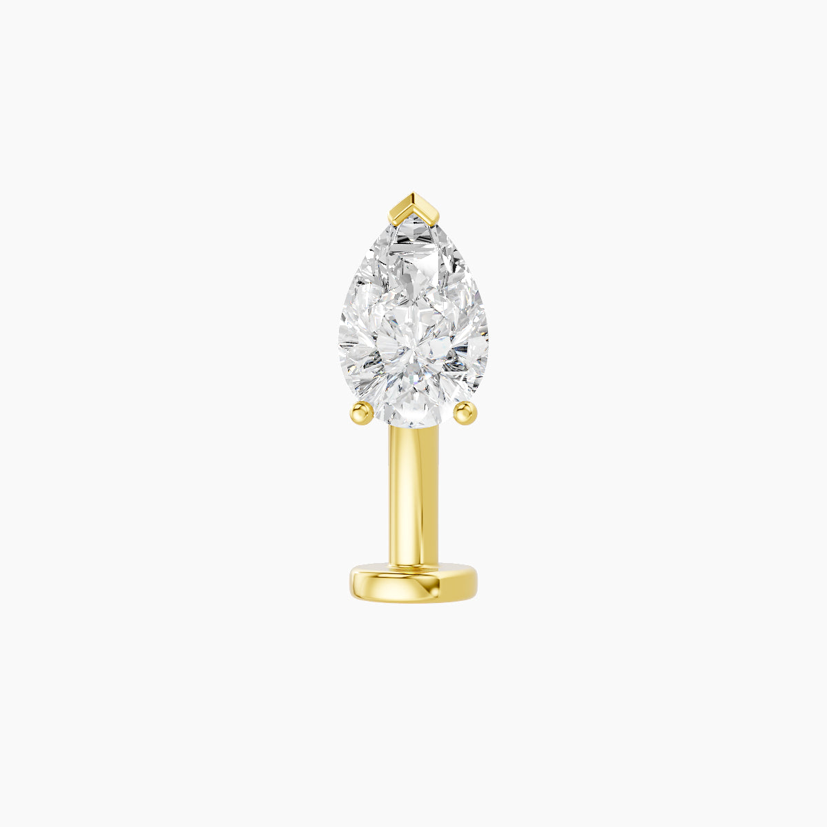 Nut | 18k Yellow Gold 6.5 mm 10 mm Pear Diamond Floating Navel Piercing
