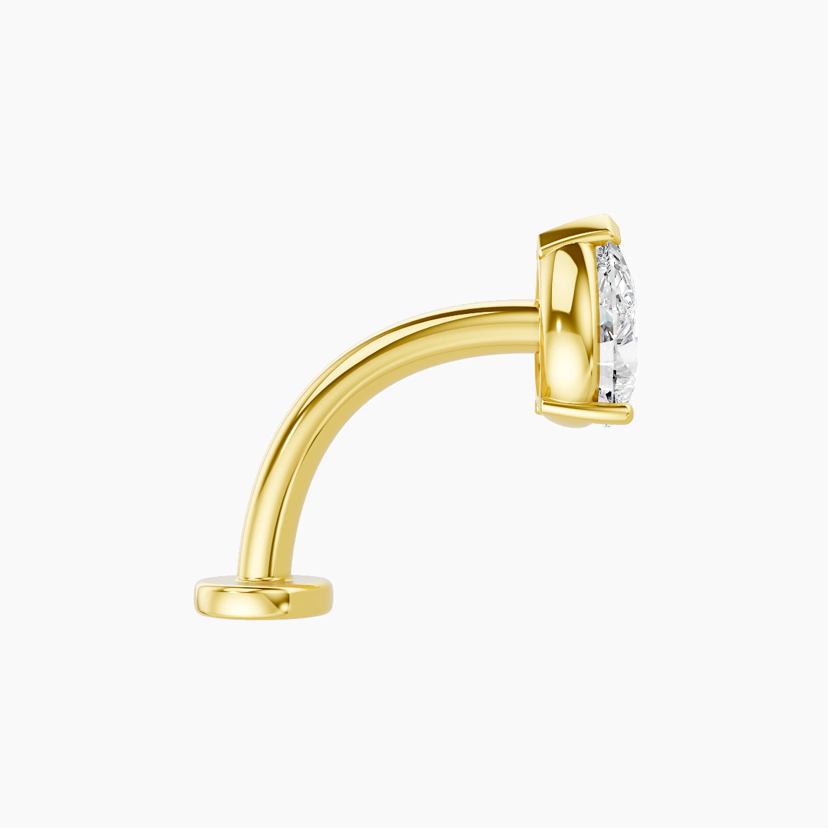 Nut | 18k Yellow Gold 6.5 mm 10 mm Pear Diamond Floating Navel Piercing