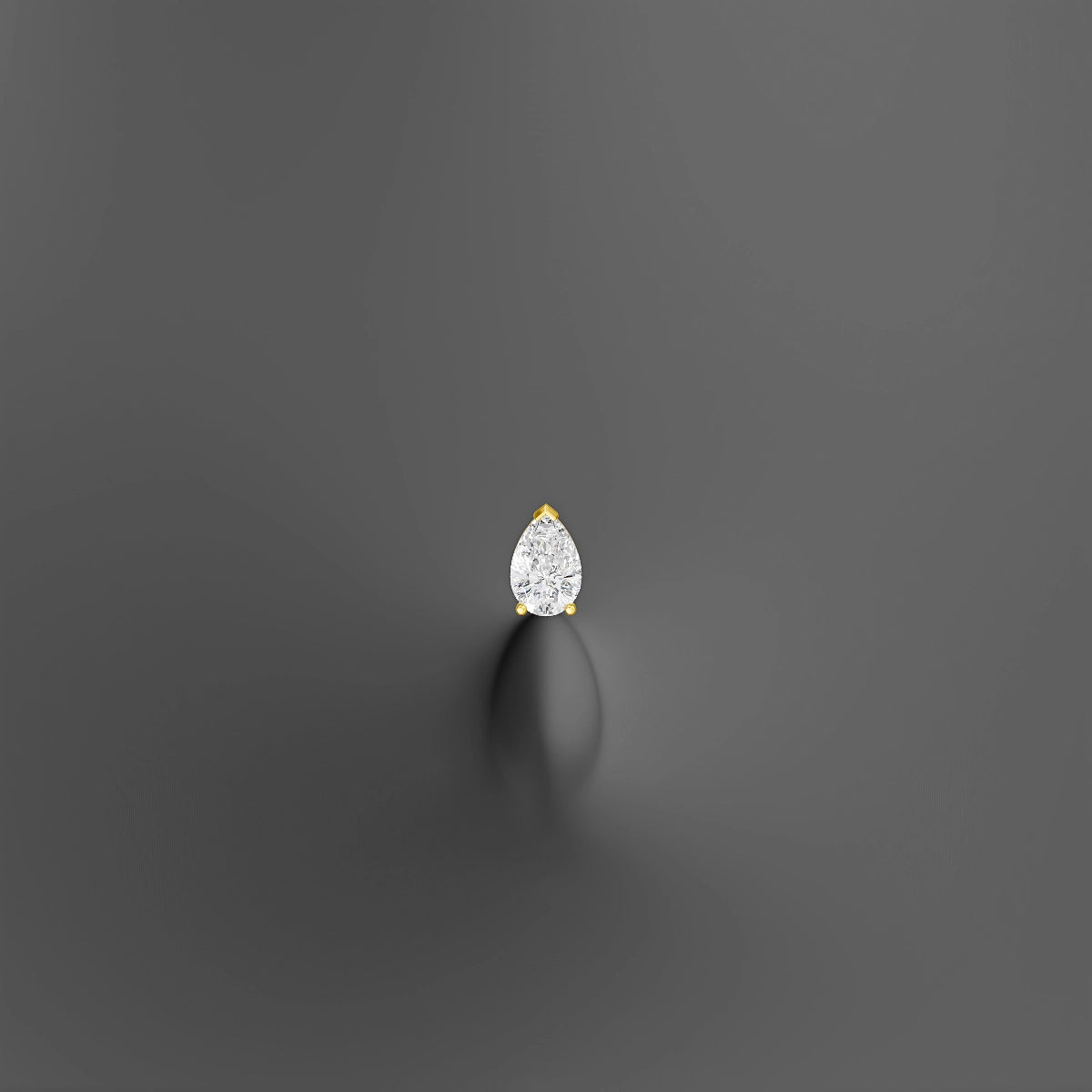 Nut | 18k Yellow Gold 6.5 mm 10 mm Pear Diamond Floating Navel Piercing