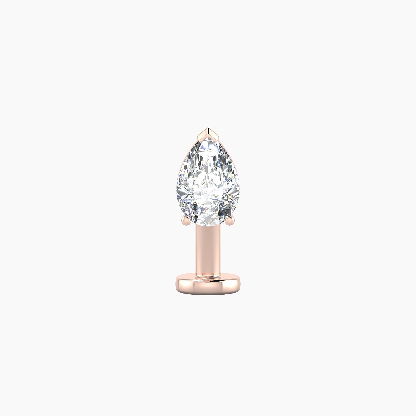 Nut | 18k Rose Gold 6.5 mm 10 mm Pear Diamond Floating Navel Piercing