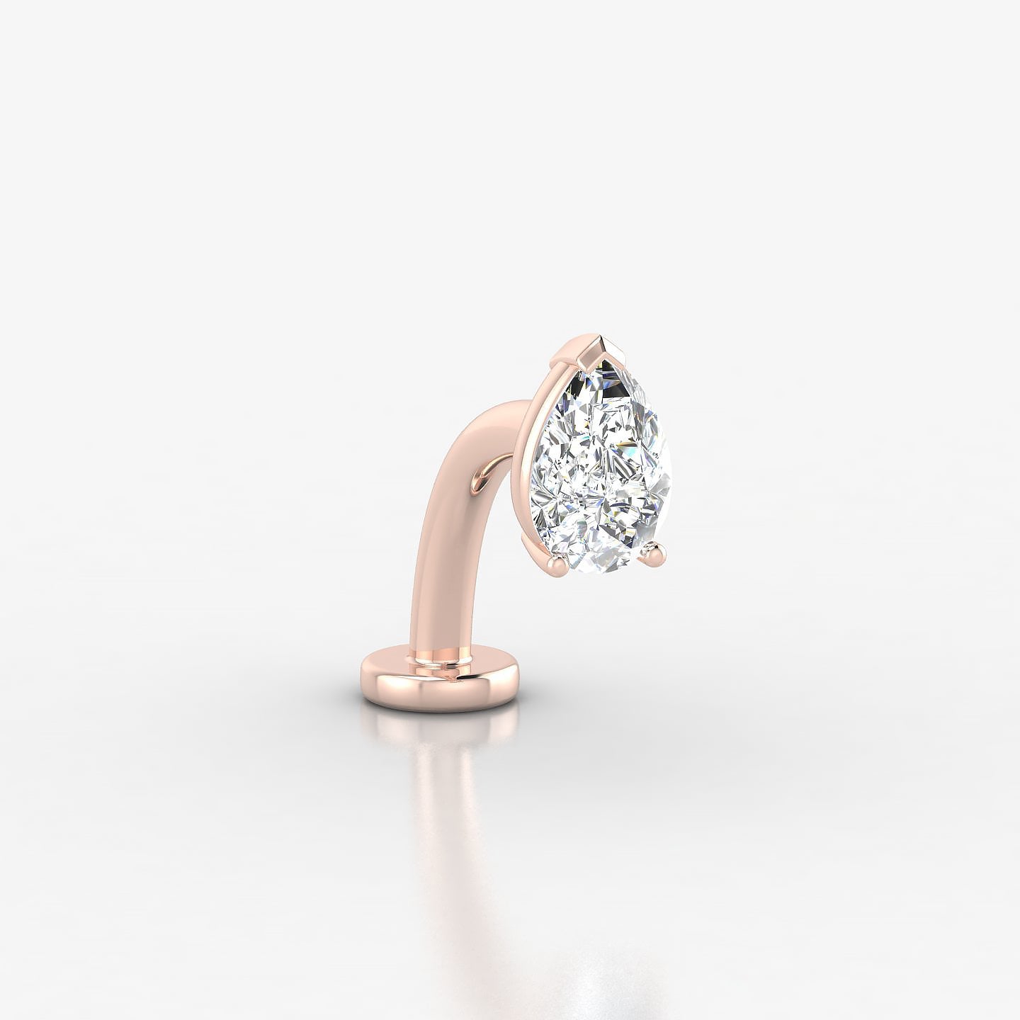 Nut | 18k Rose Gold 6.5 mm 10 mm Pear Diamond Floating Navel Piercing