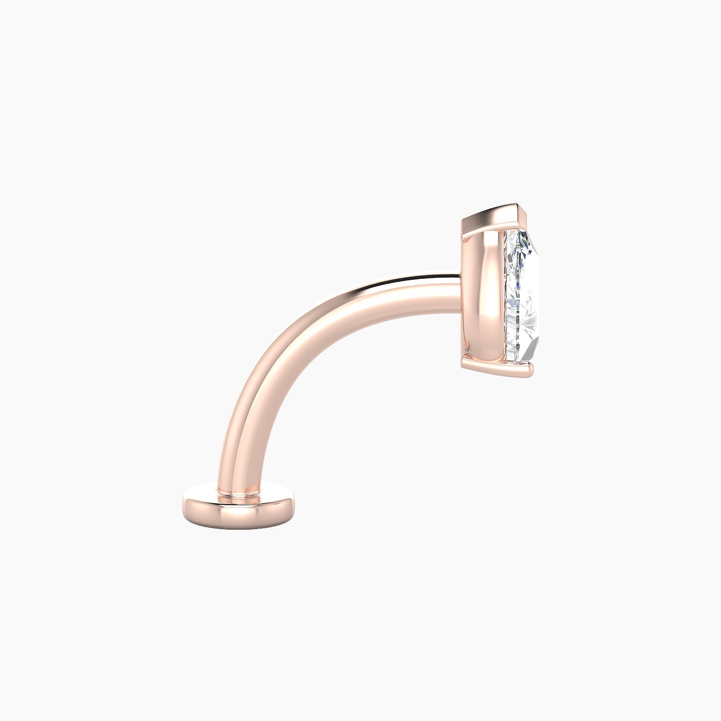 Nut | 18k Rose Gold 6.5 mm 10 mm Pear Diamond Floating Navel Piercing