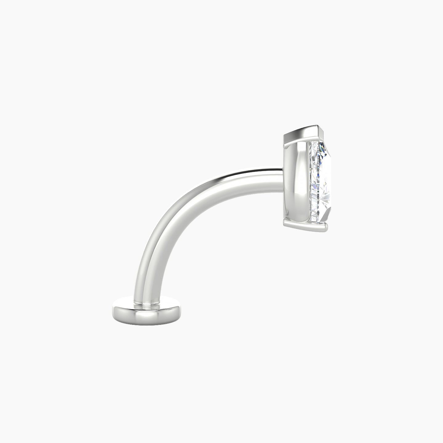 Nut | 18k White Gold 6.5 mm 10 mm Pear Diamond Floating Navel Piercing