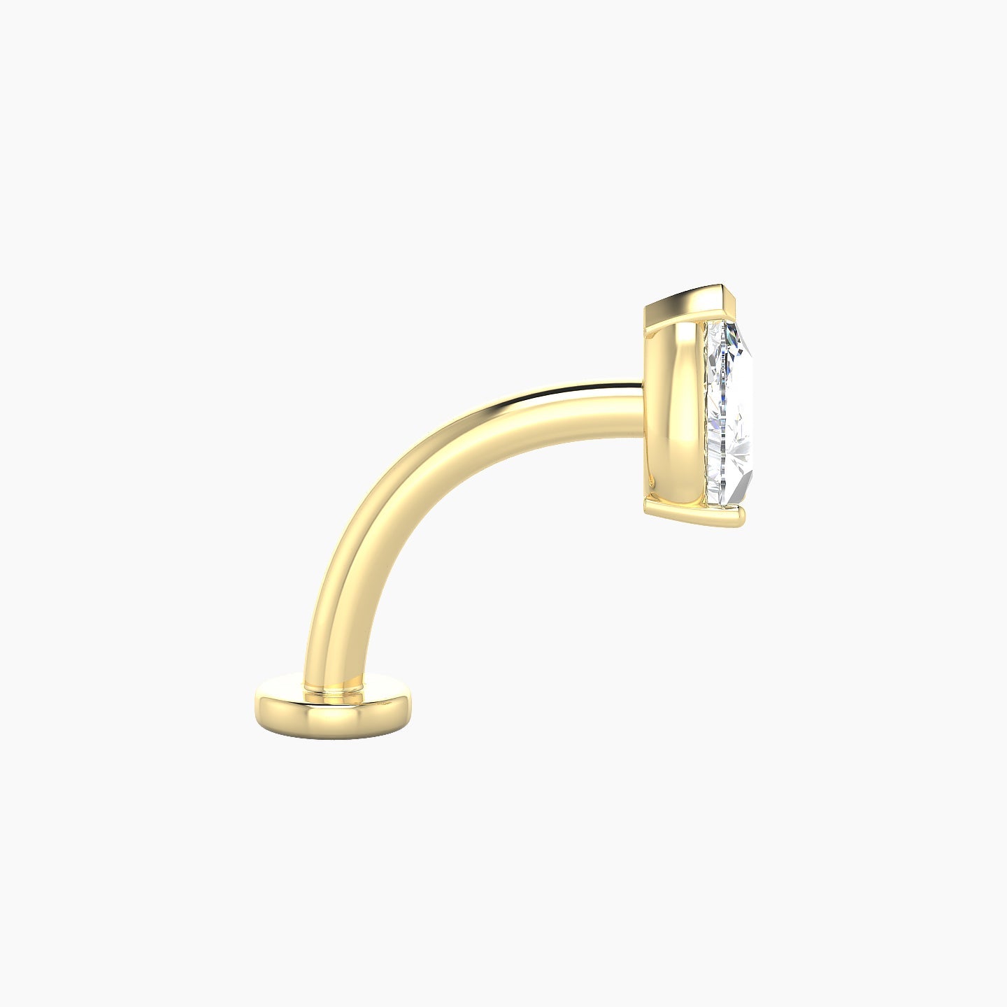 Nut | 18k Yellow Gold 6.5 mm 10 mm Pear Diamond Floating Navel Piercing