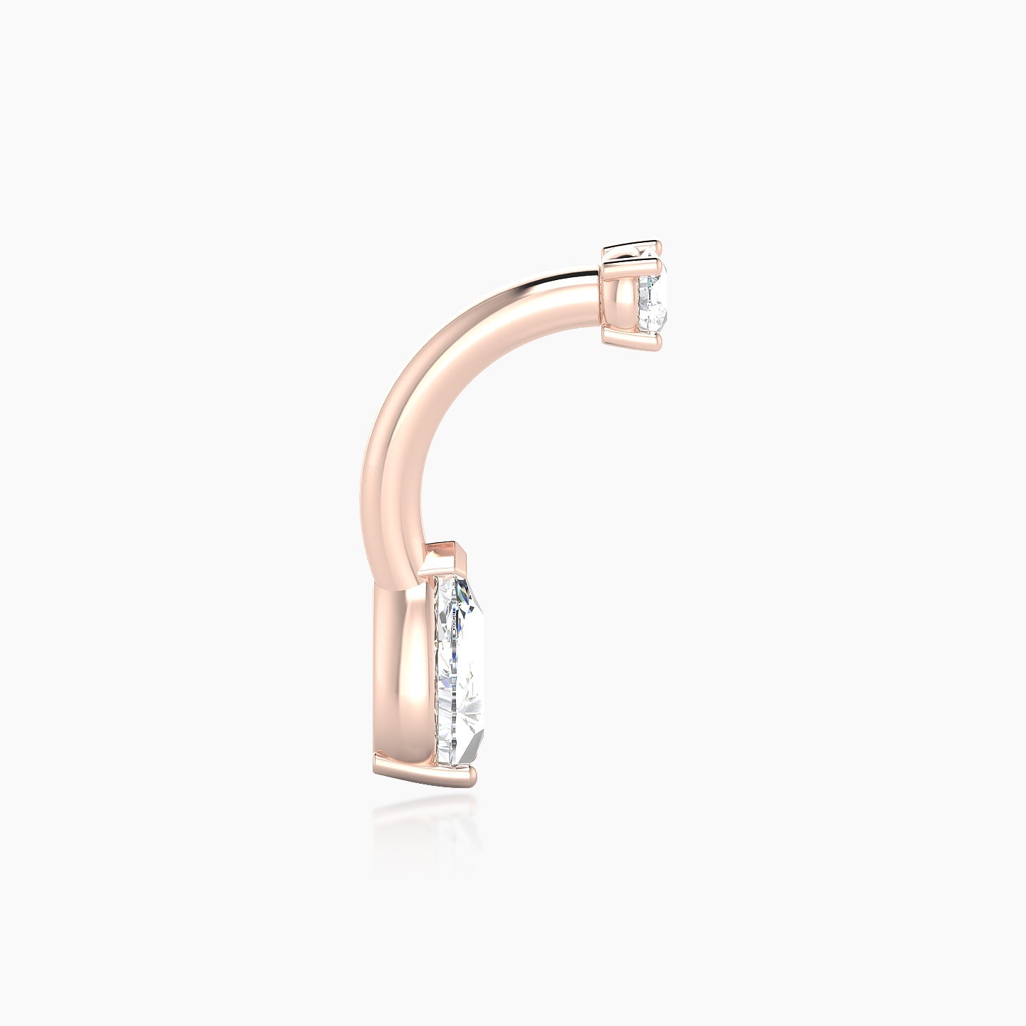 Nut | 18k Rose Gold 10 mm 6 mm Pear Diamond Navel Piercing